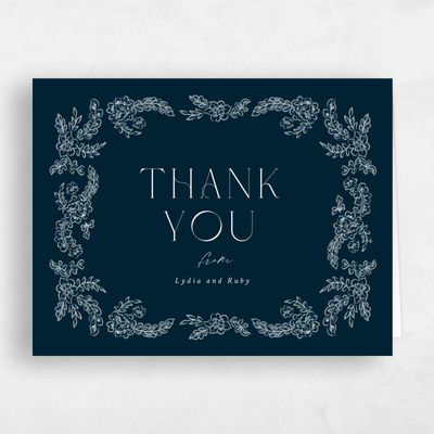 Blue Floral Wedding Thank You - Petalo Landscape