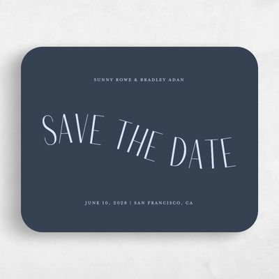 Blue Rounded Wedding Save the Date - Lark Landscape