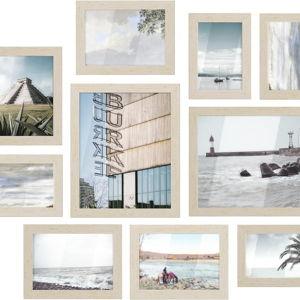 SONGMICS Picture Frames, Collage Picture Frames Set of 10, Two 8x10, Four 5x7, Four 4x6, Photo Frame for Wall Gallery Decor, Table Display, Glass, Natural Beige URPF010N01