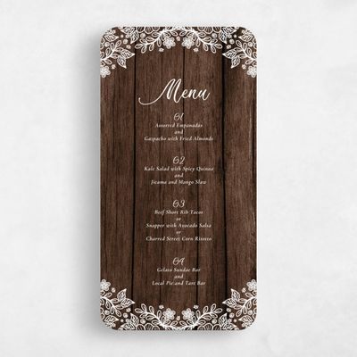 Brown Rounded Wedding Menu - Kenton