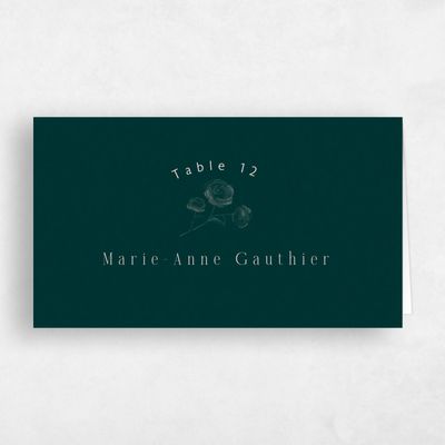 Dark Emerald, Green Wedding Place Card - Lorelei