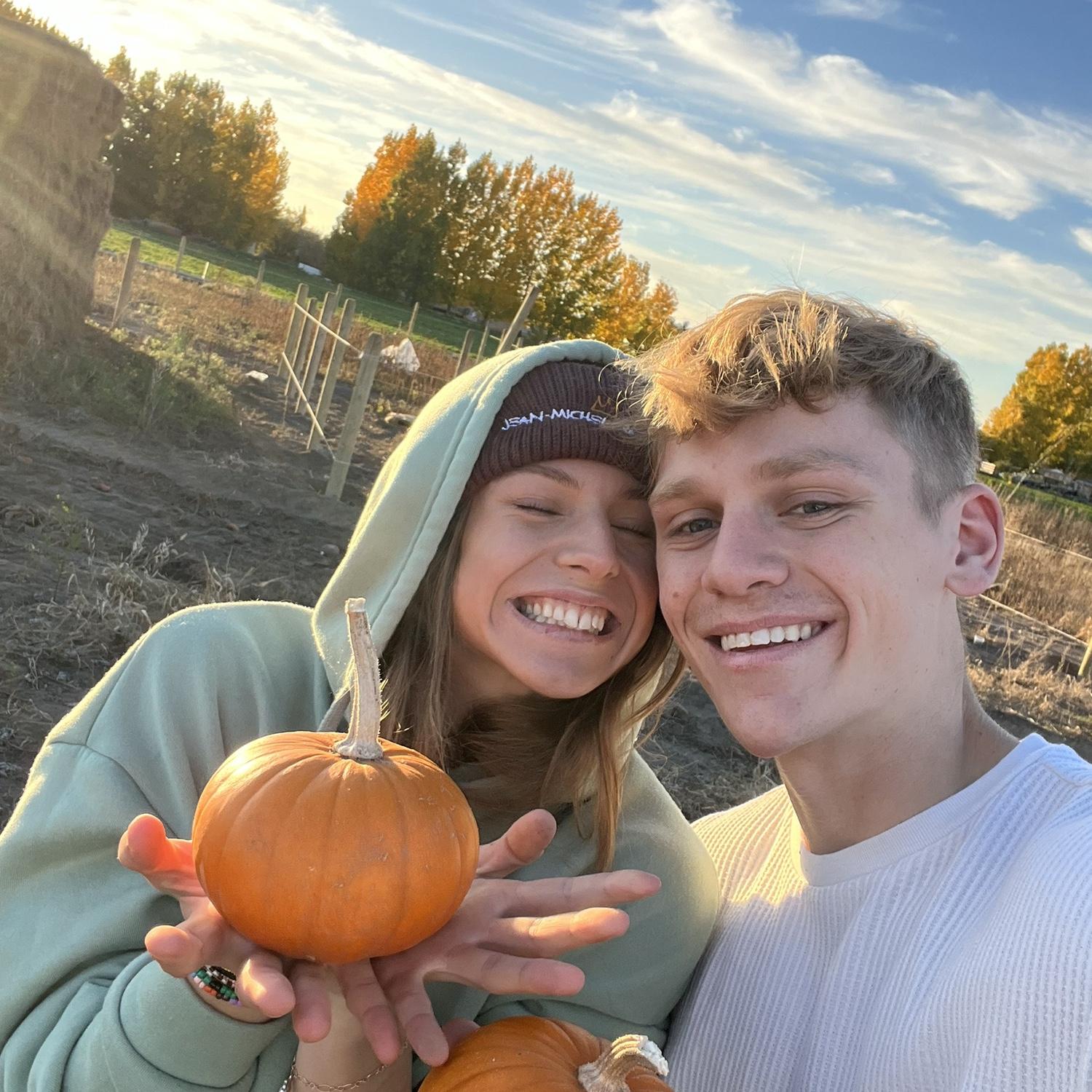 First Halloween together! We went to a pumpkin patch to find pumpkins to paint