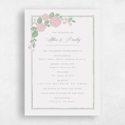 Pink Wedding Program - Giselda