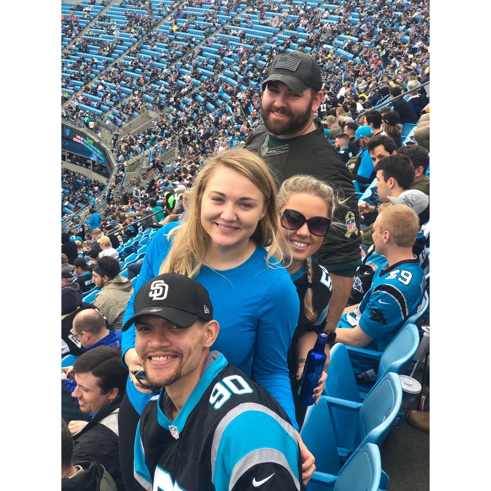 Panthers game with Haleys brother and Sister in Law
