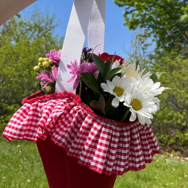 Fresh Cut Flowers Handmade Bag, Floral Bouquet, Farmers Market, Spring, Summer, Handmade Tote Bag