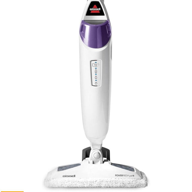 BISSELL PowerFresh Pet Steam Mop 19404 Hard Floor Steamer with Odor‑Eliminating Scent Discs, Easy Scrubber for Tough Messes, 2 Steam Levels, Sanitizes