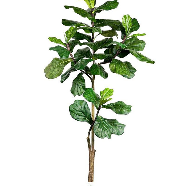 Leflos Artificial Fiddle Leaf Fig Tree Indoor, 6ft Faux Fiddle Leaf Tree with Decorative Planter for Home Decor, Tropical Fake Ficus Tree with Realistic Trunks, Adjustable Branch and Leaves