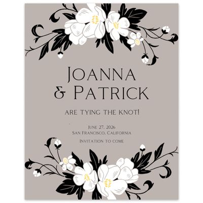Grey Wedding Digital Save the Date - Glenarden Portrait