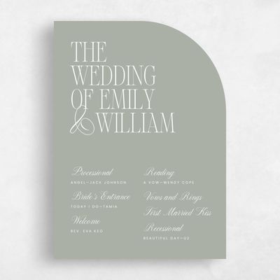 Pale Sage, Green Wedding Program - Thisbe