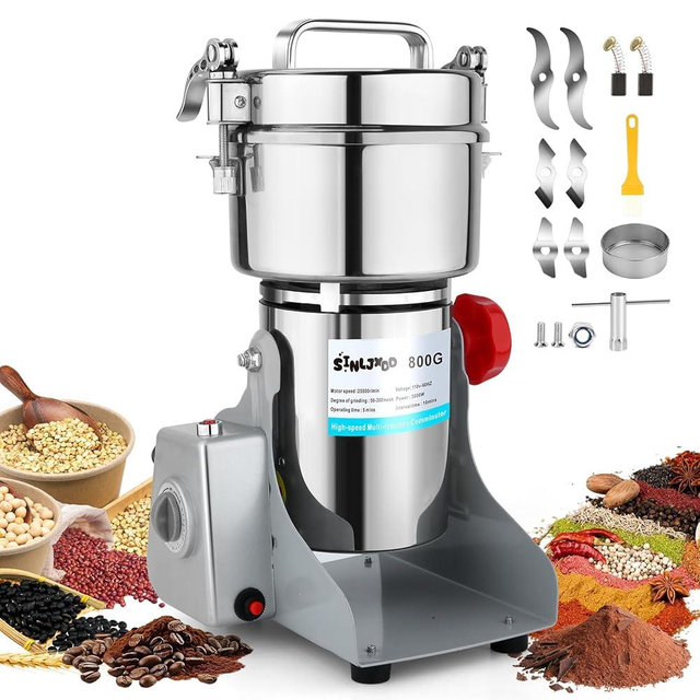 SINLJXDD Electric Grain Mill Grinder - Swing Type 3500W 110V 2000g Commercial Spice Grinder,Suitable for Flour,Corn,and Coffee,Indian Spices,Herbs,Pepper(2000g)