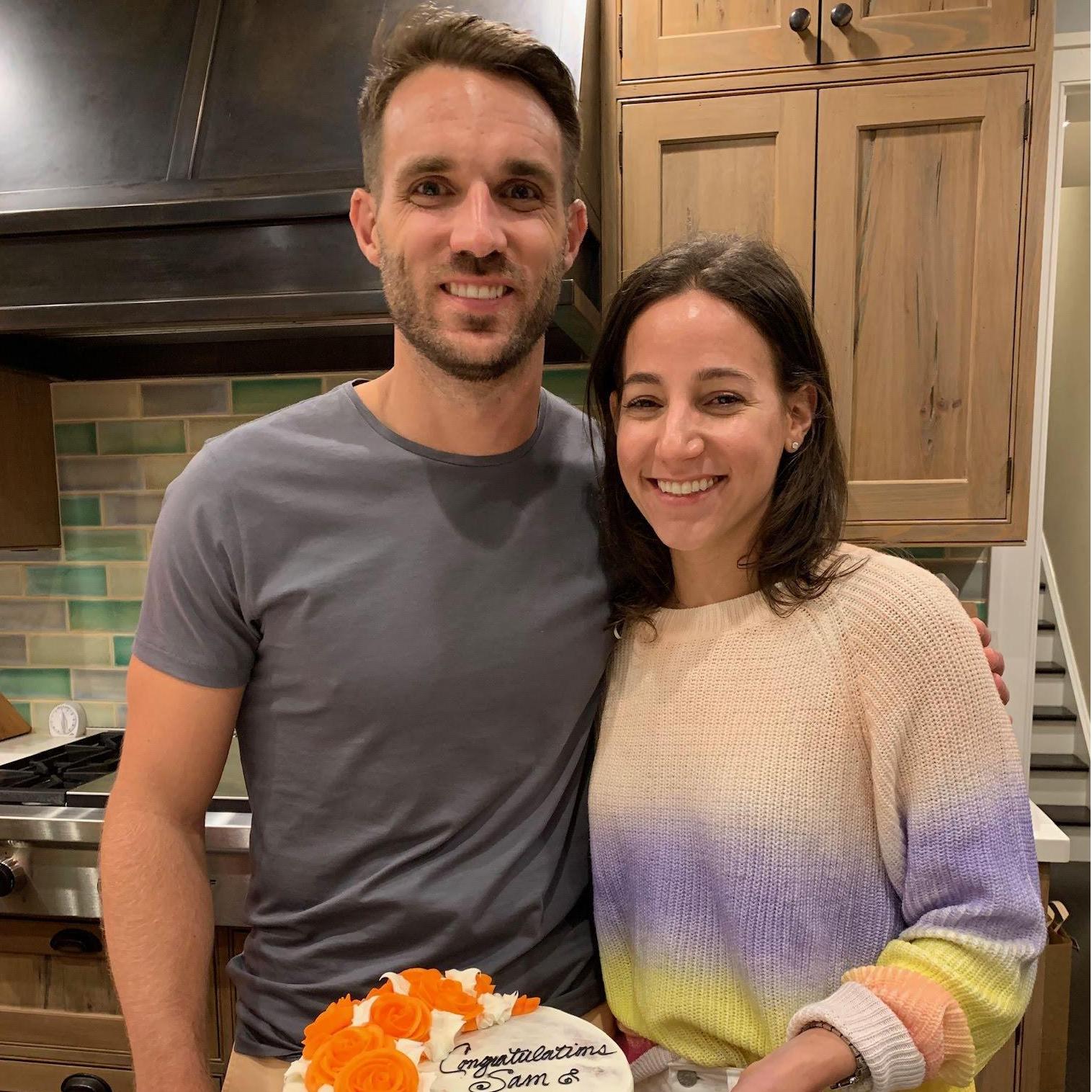 Celebrating the engagement with Cake of course