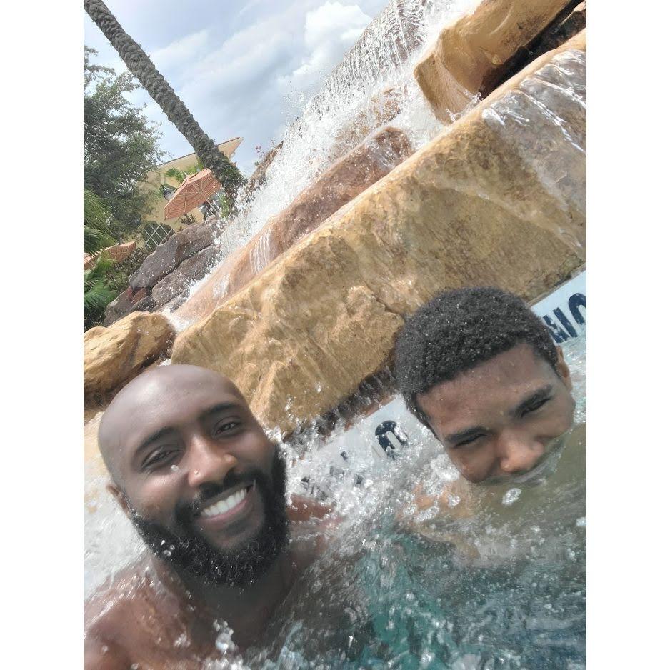 Calvin and Jarquis at the resort - June 2023