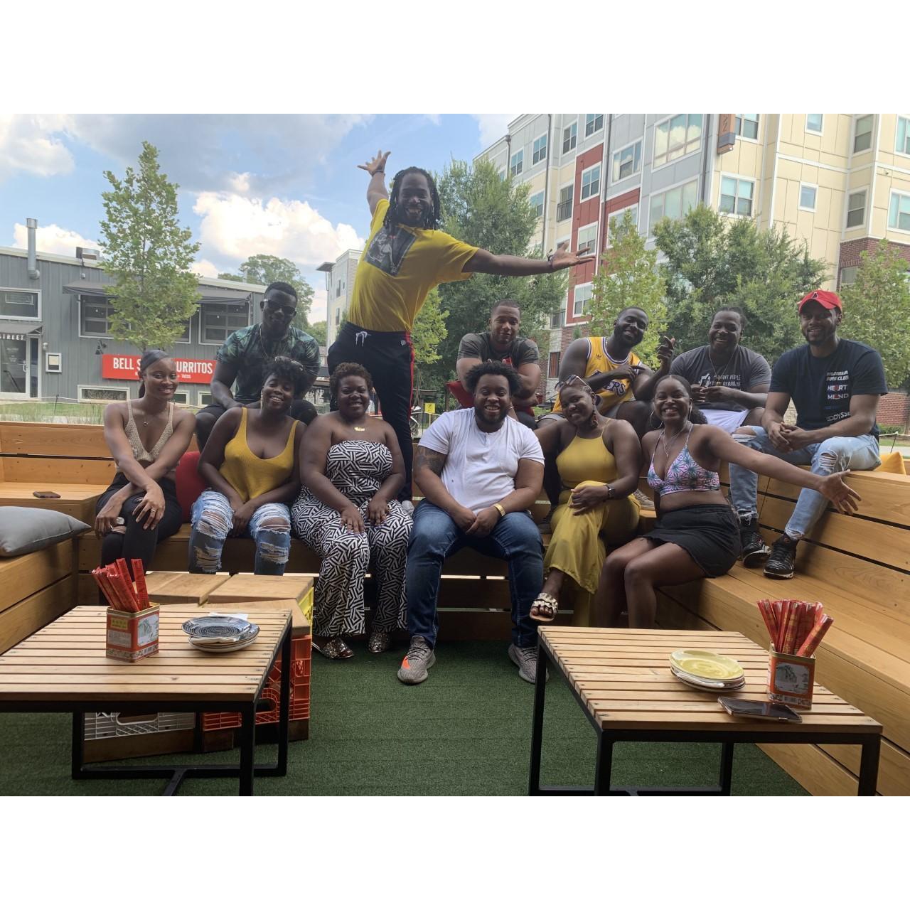 Surprise Engagement Party Weekend  

Friends: David, Charm, Seriegn, Colette, Jahlena, Jordan, Pierre, Donna-lee, Shane and Claude. 
Atlanta, GA