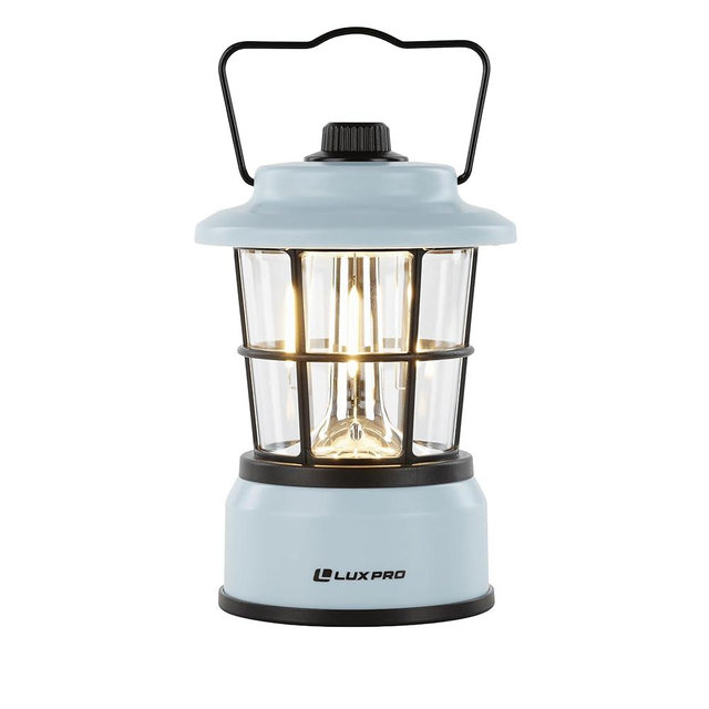 LUXPRO Retro LED Lantern - Battery-Powered Emergency Lantern - Water Resistant - Bright LED Lamp for Indoor & Outdoor Use - Use for Tents, Hiking or Hurricane Prep (Blu, Pack of 1)