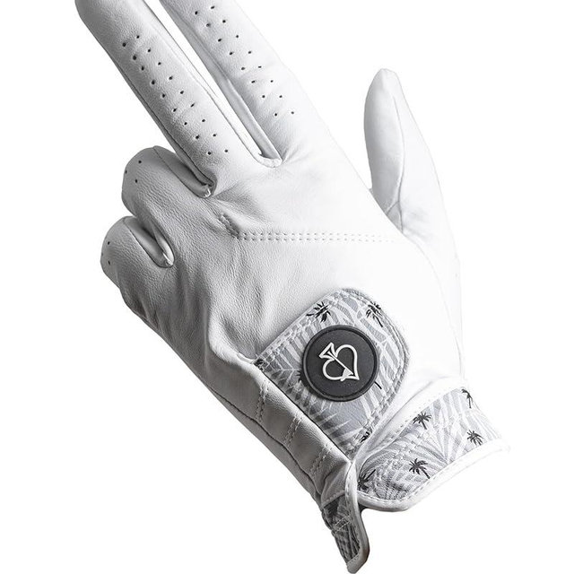 Pins & Aces - Palm Sunday Golf Glove Design - Premium AAA Cabretta Leather, Long-Lasting Durable Tour Glove for Men or Women - Premium Leather Golf Glove Left & Right Hand