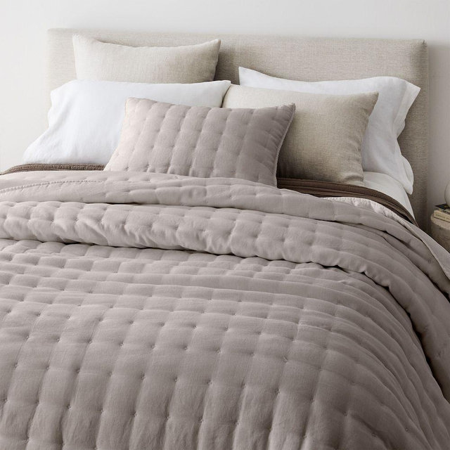 European Linen Lofty King/Cal. King Quilt, Dark Flax