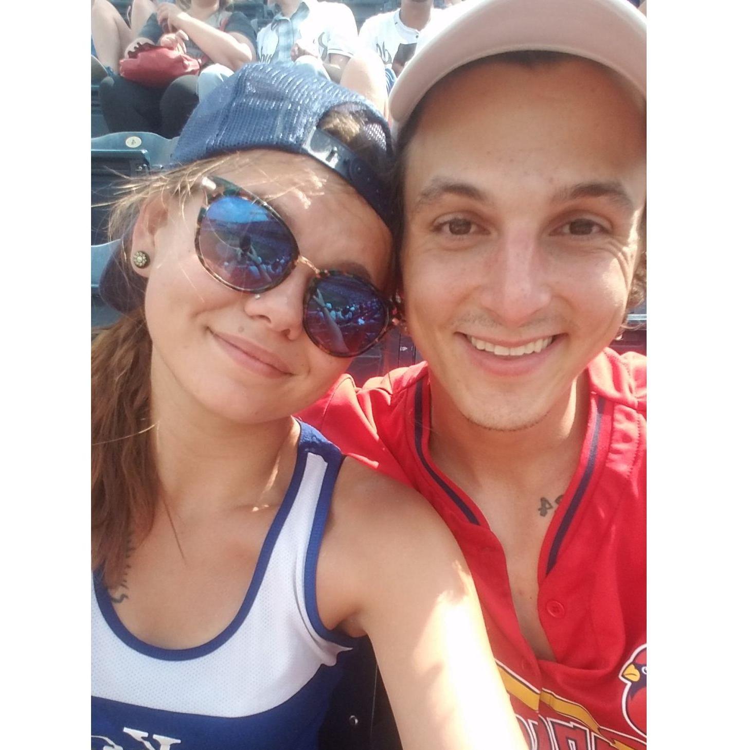 Cardinals vs. Royals game early on in our relationship.