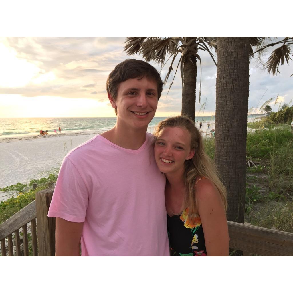 The smile on our faces shows how much we love the beach! This was in Florida, right after our senior year. We both went with our families, but were able to meet up for a beach day!
