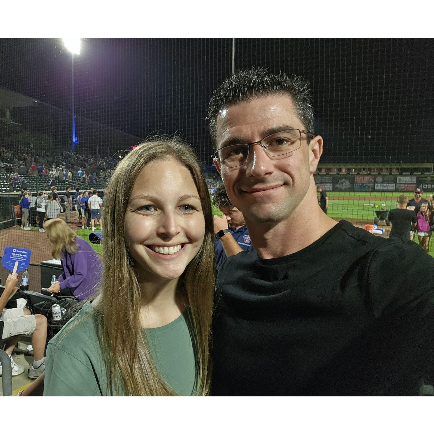 Our first baseball game.