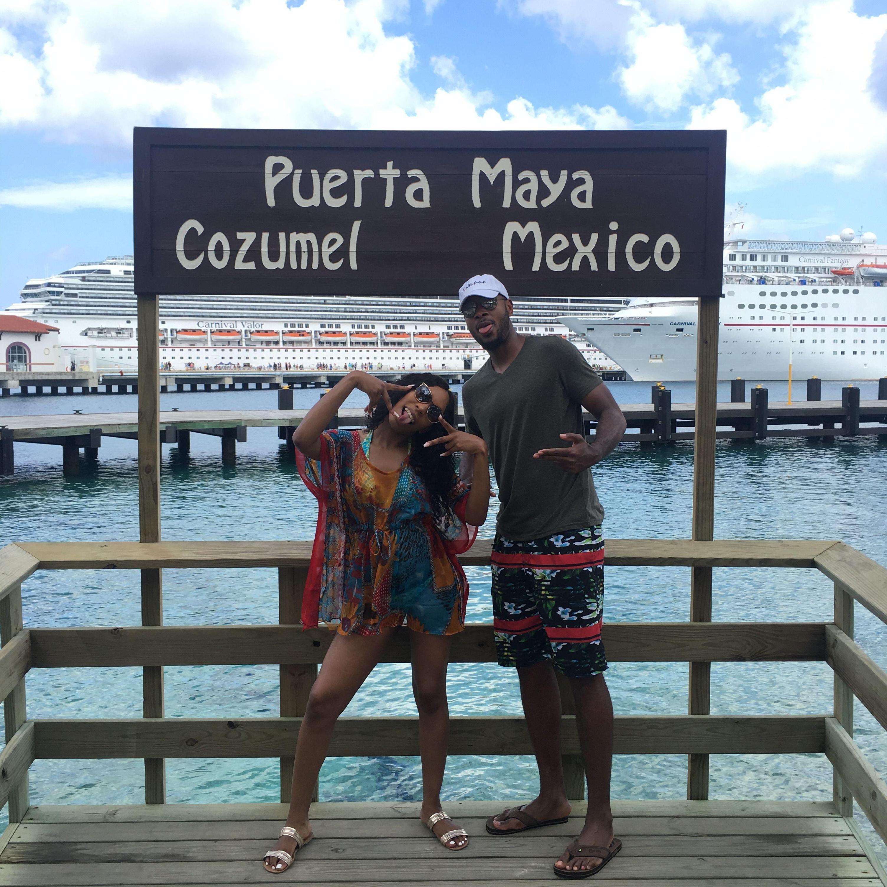 Our first cruise together, the first stop was Cozumel