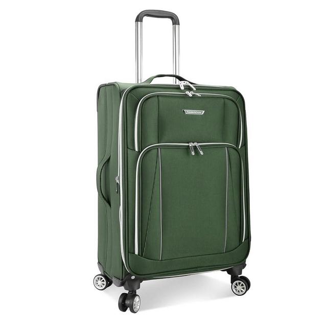 Traveler's Choice Lares Softside Expandable Luggage with Spinner Wheels, Green, Checked 26-Inch