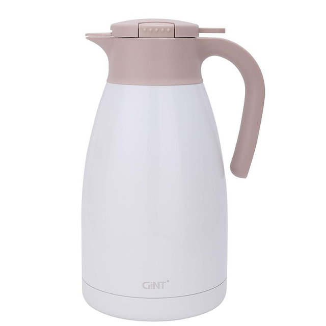 GiNT 2.2L / 74Oz Thermal Coffee Carafe, Insulated Stainless Steel Coffee Carafes for Keeping Hot/Double Walled Vacuum Thermal Carafe (White)