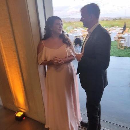 A sweet picture a friend captured of us at Emily and Joe's wedding in Sonoma, California on 08/24/24. Ryan proposed the next day.