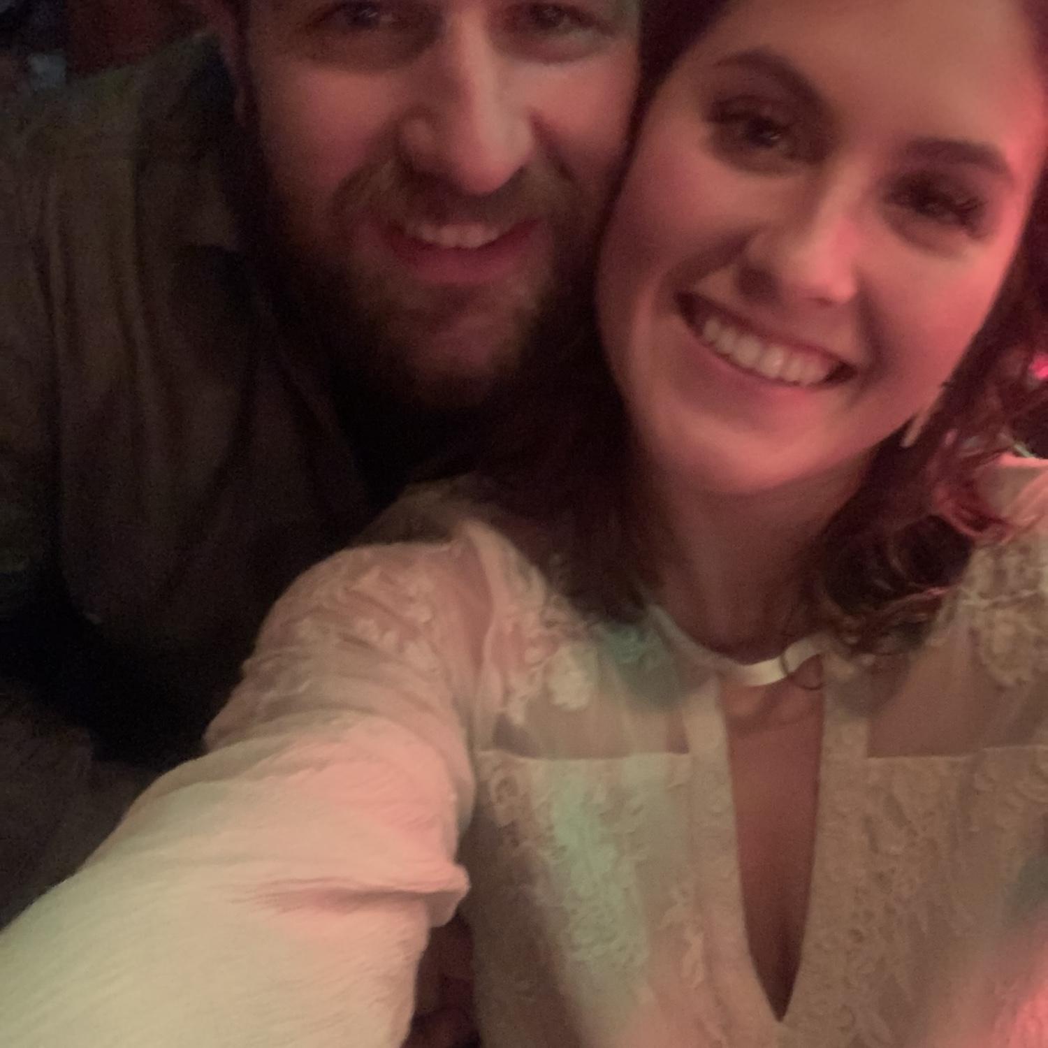 The first photo Kelsey has of the two of them on her phone. They had gone out with friends and she remembers thinking "How can one person be this much fun?"