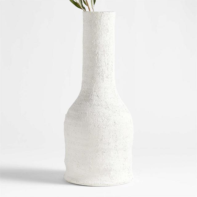 Slope White Ceramic Vase 17