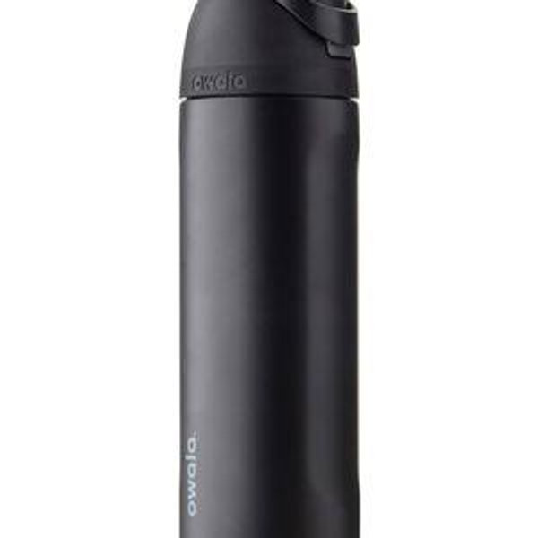 Owala FreeSip Insulated Stainless Steel Water Bottle with Straw for Sports, Travel, and School BPA-Free Sports Water Bottle, 24 oz, Very, Very Dark