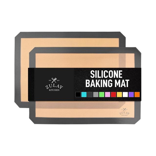 Zulay Kitchen (2 Pack) Silicone Baking Mat Sheet Set - Reusable Baking Mat Nonstick