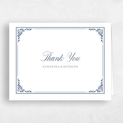 Dark Cobalt, Blue Wedding Thank You - Thalia Landscape