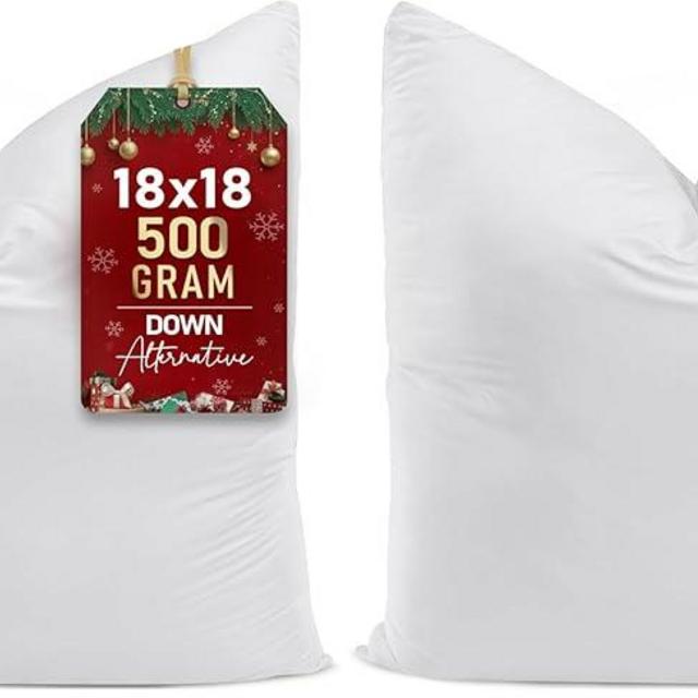 Utopia Bedding Throw Pillows (Set of 1, White) – 18 x 18 Inches Down Alternative Pillows for Bed, Sofa, and Couch - Fluffy Decorative Stuffer Pillow for Indoors & Outdoors (Pack of 2)