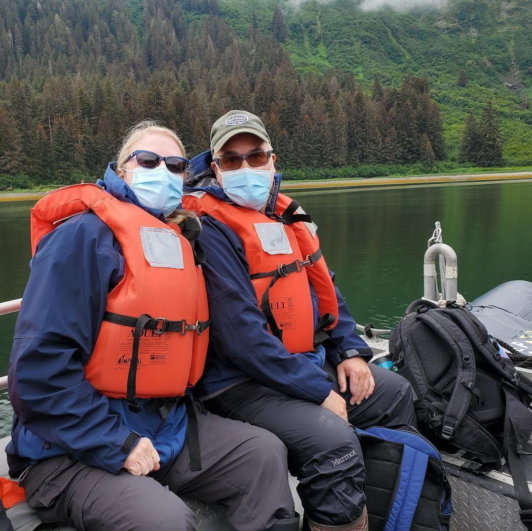 Exploring tidepools...skiff ride, Alaska.