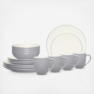 Colorwave Coupe 16-Piece Dinnerware Set, Service for 4