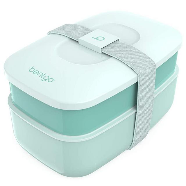 Bentgo Salad - Stackable Lunch Container with Large 54-oz Salad Bowl,  4-Compartment Bento-Style Tray for Toppings, 3-oz Sauce Container for  Dressings, Built-In Reusable Fork & BPA-Free (Coastal Aqua) 