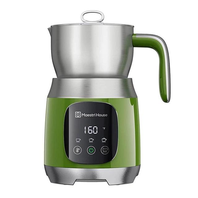 Maestri House Milk Frother, Variable Temp and Froth Thickness Milk Frother and Steamer, Ultra-Large 21oz Touch Control Milk Warmer, Dishwasher Safe, for Latte Cappuccino Hot Chocolate Green