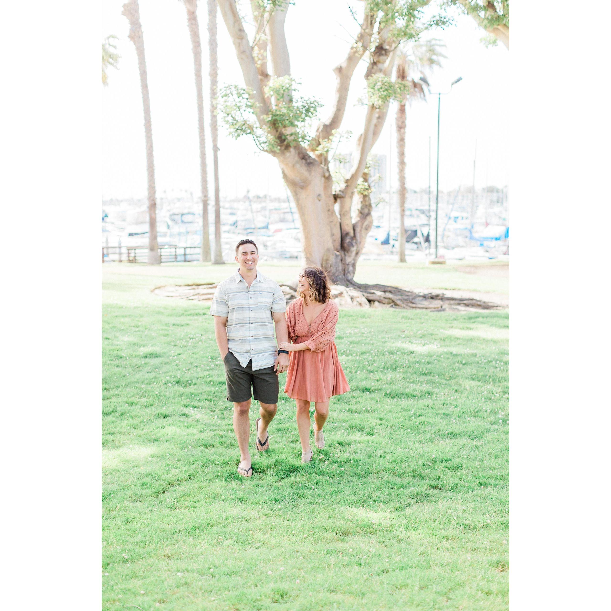 Engagement pictures at the San Diego Marina