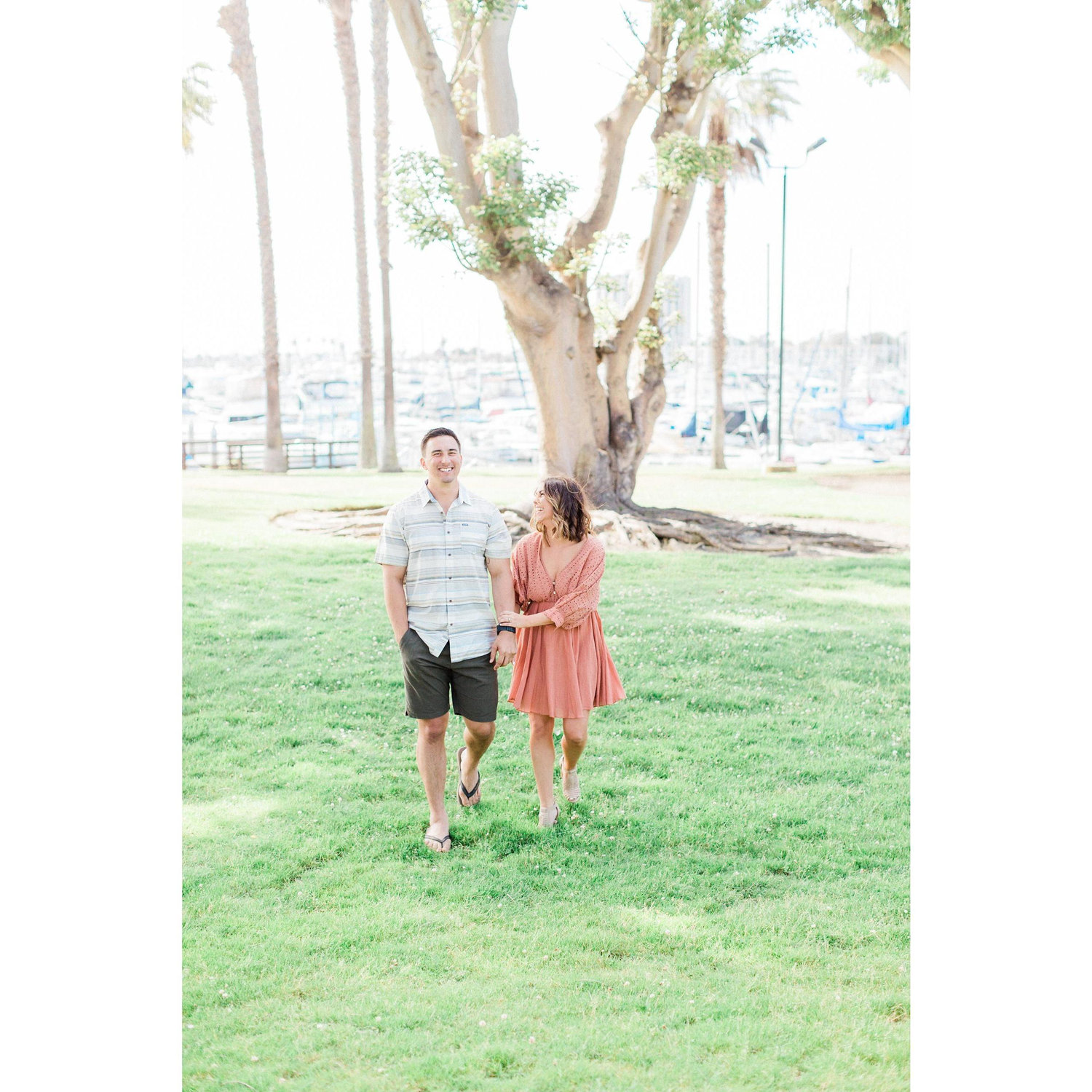 Engagement pictures at the San Diego Marina