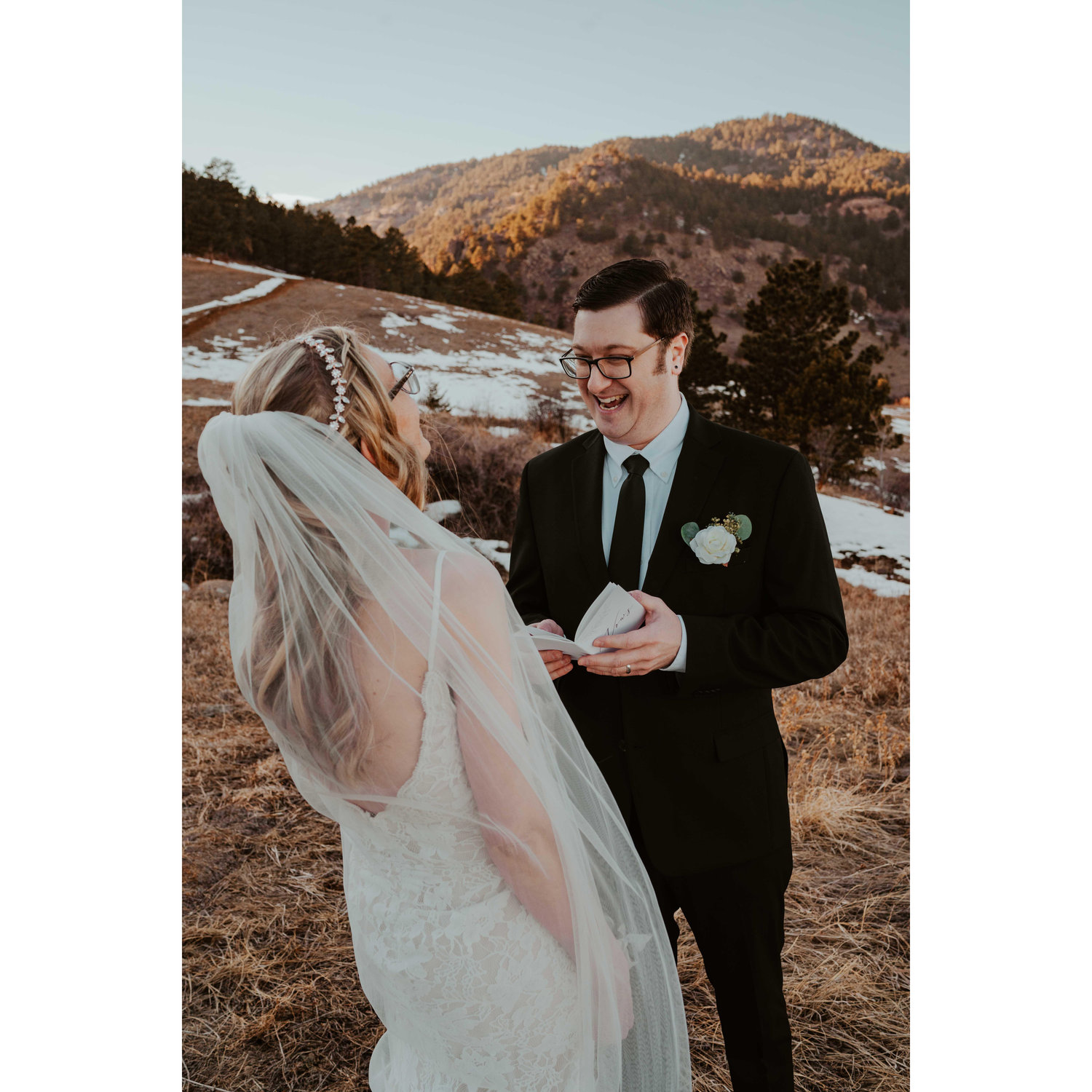 Andy reading his vows