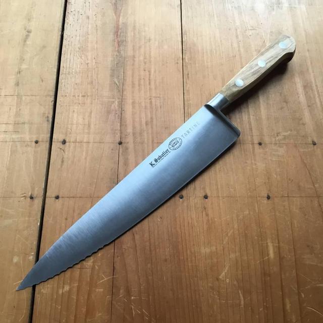 Bernal Cutlery - K Sabatier / Tartine / Bernal 10" Chef with Serrated Tip Carbon Steel