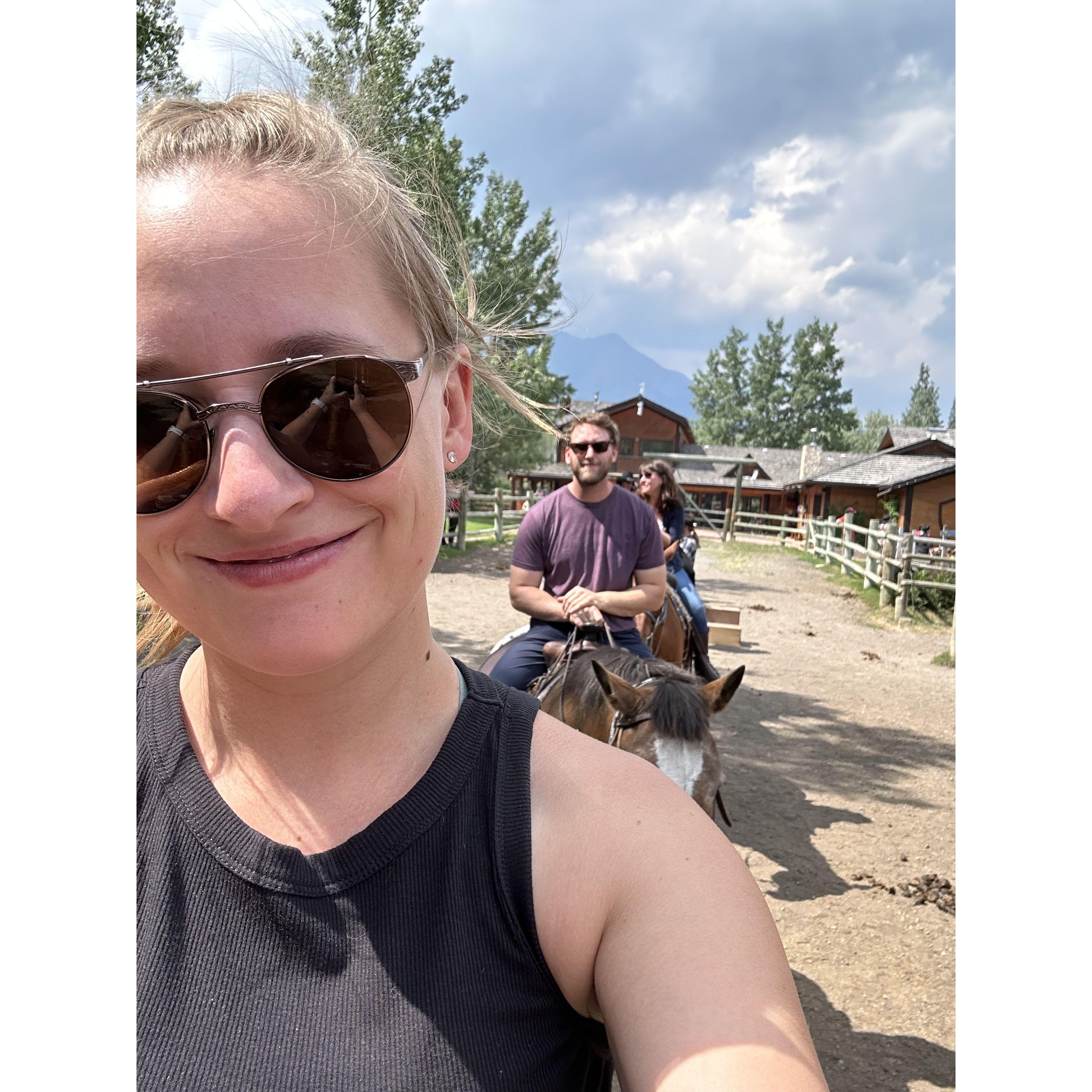 Aislinn made Dan go on a trail ride in the mountains!