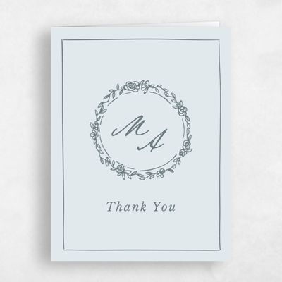 Ice, Blue Wedding Thank You - Violet Portrait