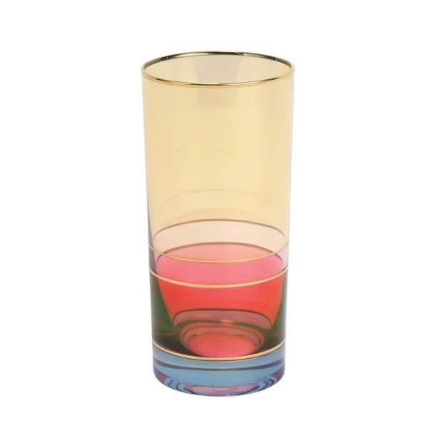 Vietri Regalia Deco High Ball - Red & Purple