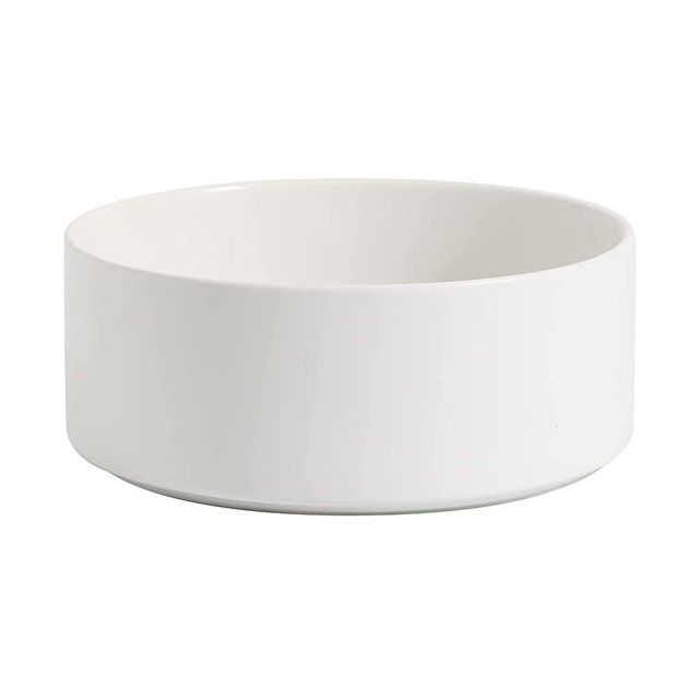 Havniva Non-Slip Ceramics Dog Bowl Dog Food Bowl Dog Dish Large Dog Water Bowl Protect Cervical Spine (8in Bowl, White)