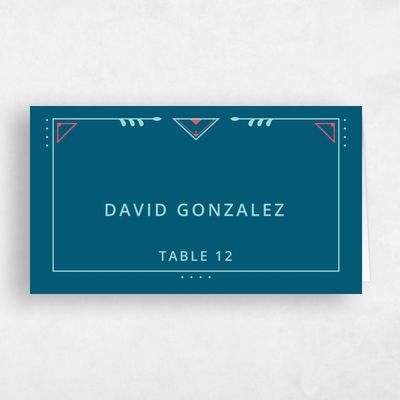 Blue Wedding Place Card - Sona