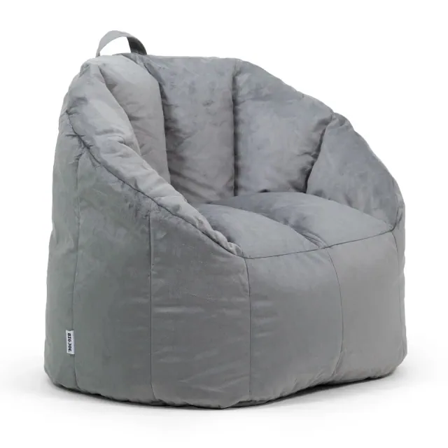 Big Joe Milano Bean Bag Chair, Plush Soft Polyester, Gray