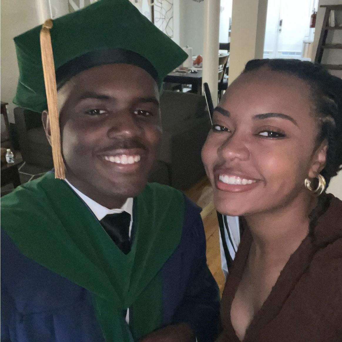 This is the first photo right before medical school graduation, we finished the race, together.