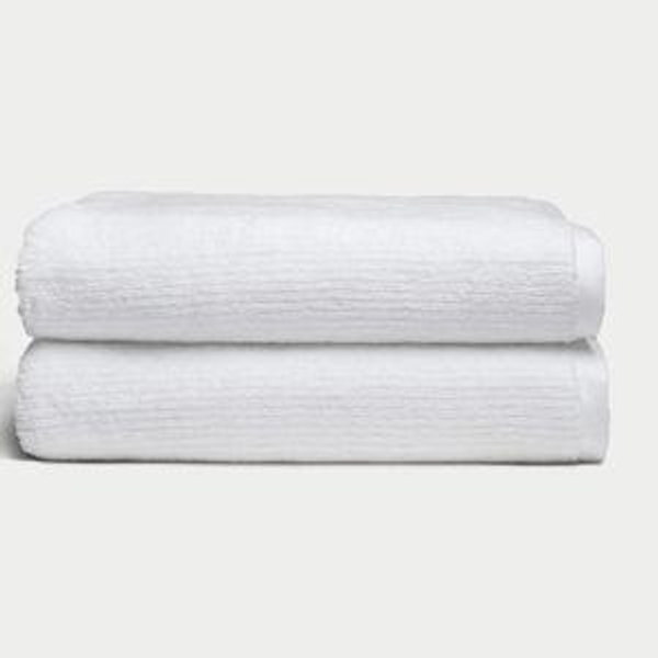 Ribbed Terry Bath Sheets - White