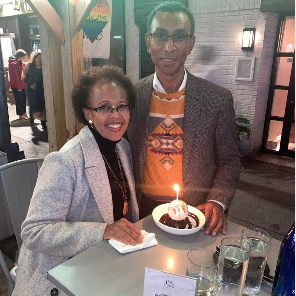 Celebrating Ricky's birthday at the must-visit PS Vegan in NYC. A scrumptious vegan chocolate brownie a la mode!